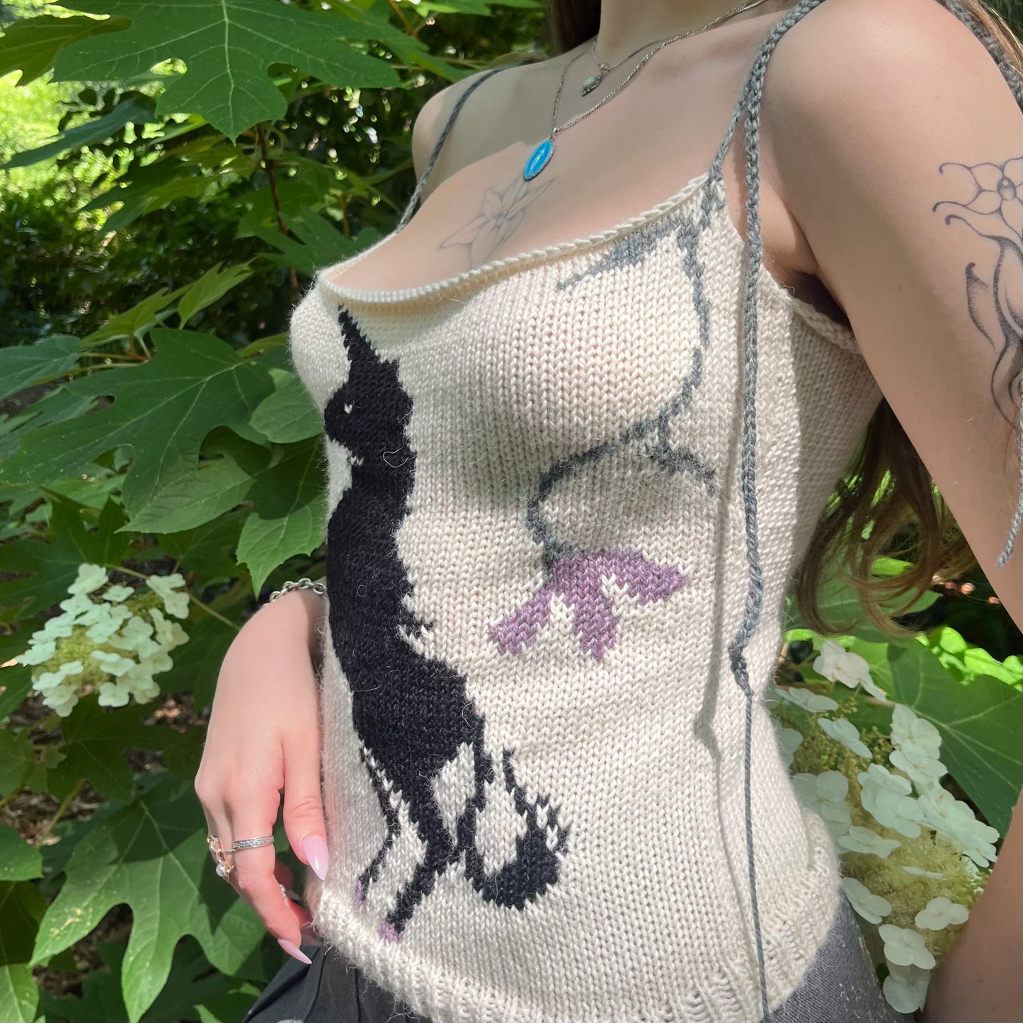 black and cream unicorn tank