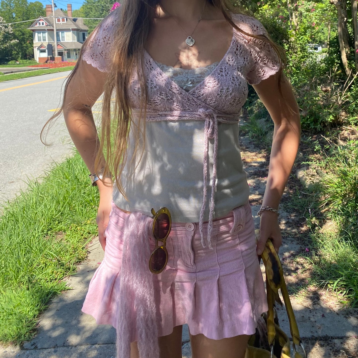wrap top and crochet cap