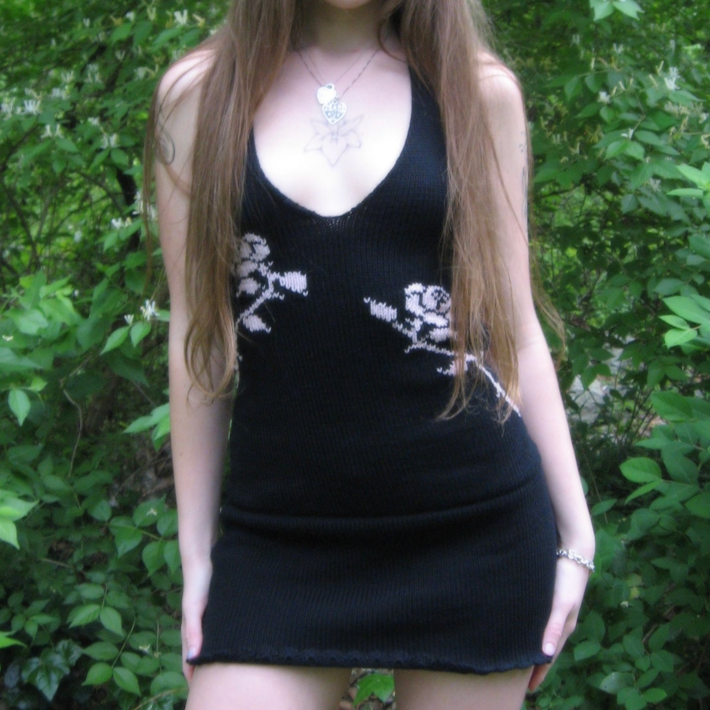 rose halter mini dress