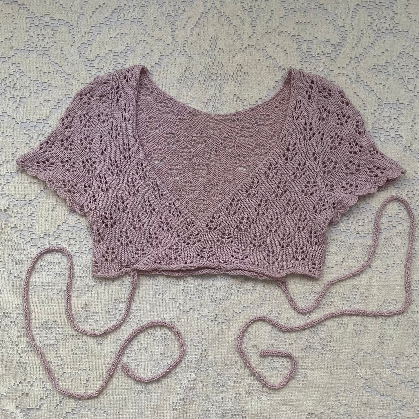 wrap top and crochet cap